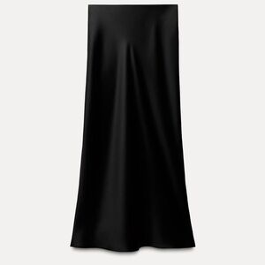 Zara Satin Effect Midi Skirt
